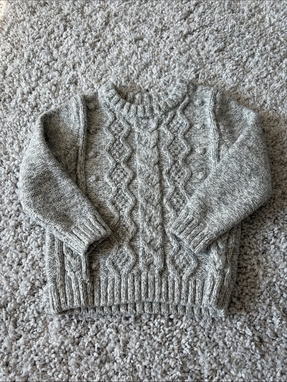 Old Navy Gray Cable-Knit Crew Sweater